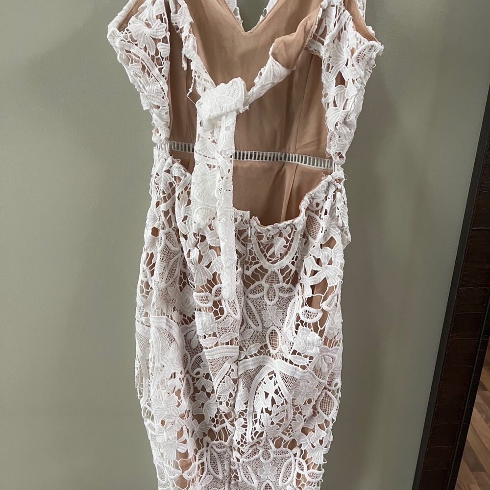 White Lace Bridal Shower/Back open dress.